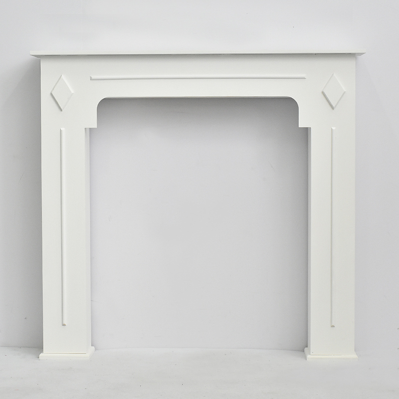 Luckywind New Design Antique Modern Indoor White Fireplace Surround Fire Place Solid Wood MDF Fireplace Mantel Surround