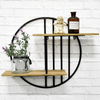 Customizable Rustic Wood And Metal 2-Tier Floating Shelves Wholesale Wall Mounted Decorative Shelves for Kitchen Living Room