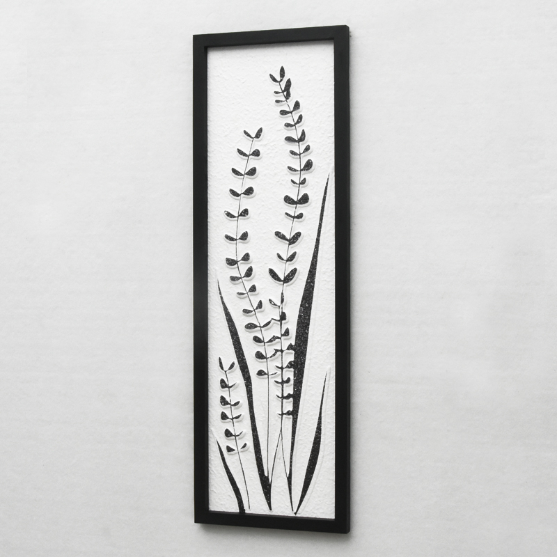 Unique Handmade Modern Farmhouse Wooden Frame Recycle Paper Paintings Plant Print Home Decor Wall Art Wood Wall Hanging Decor