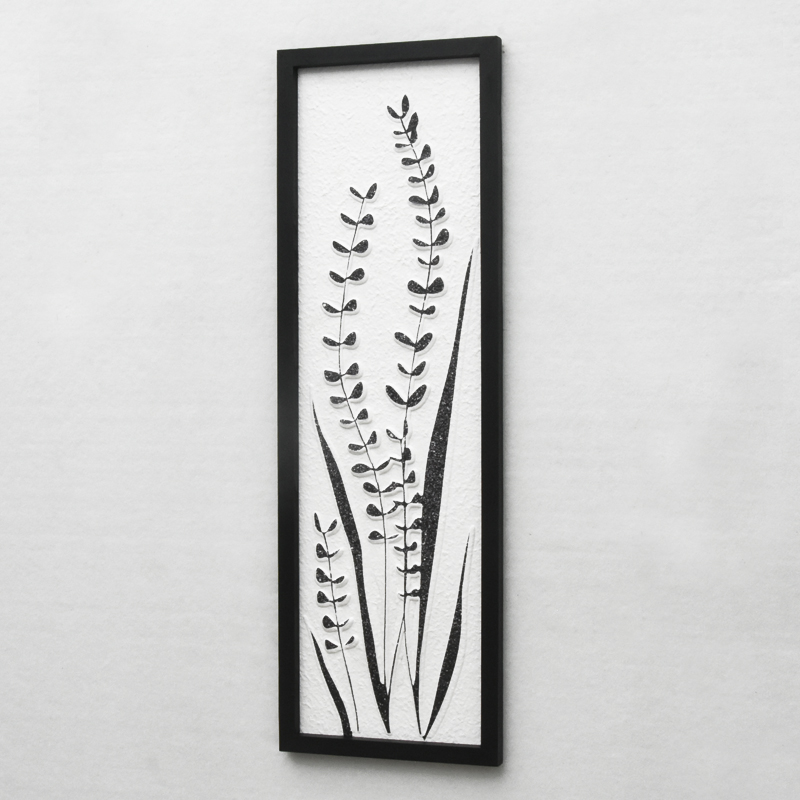 Unique Handmade Modern Farmhouse Wooden Frame Recycle Paper Paintings Plant Print Home Decor Wall Art Wood Wall Hanging Decor