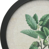 Customized Wholesale Rustic Farmhouse Round Botanical Wood Framed Linen Canvas Wall Art Print for Living Room Bedroom Home Decor