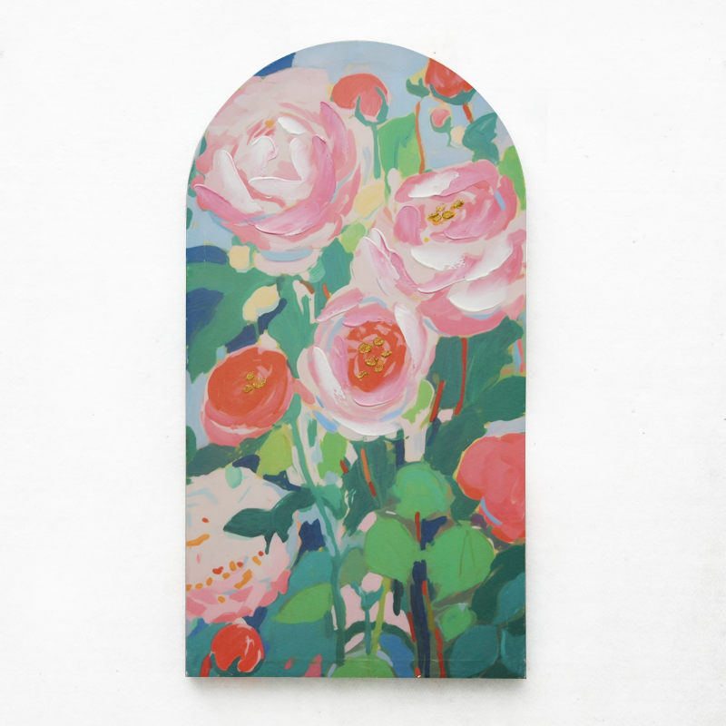  Handmade Modern Abstract Flower Canvas Oil Painting Classic Style by Arts Crafts