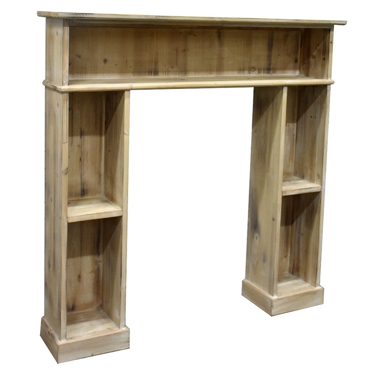 Luckywind Rustic Vintage Natural Solid Fir Wood Unfinished Indoor Fireplace Mantel Shelf 